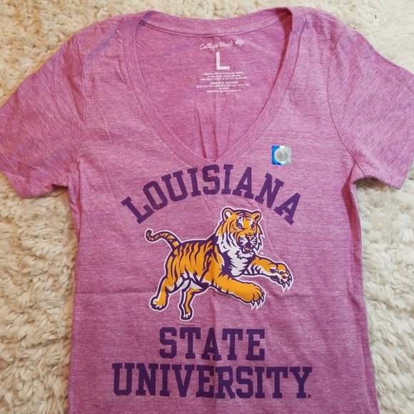 AMERICAN EAGLE LOUISIANA STATE VNECK TEE SZ LARGE♡ - Picture 1 of 6